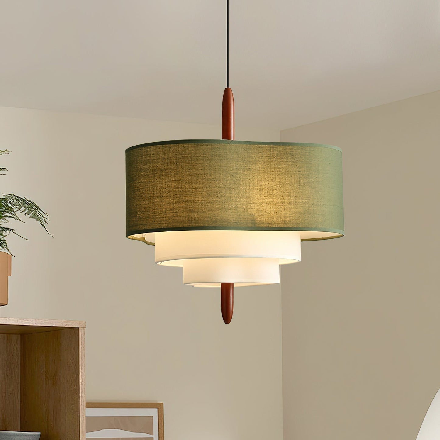 Elow | Modern Scandi Pleated Fabric Drum Pendant Light