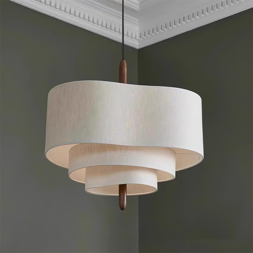 Elow | Modern Scandi Pleated Fabric Drum Pendant Light