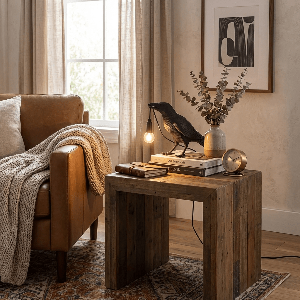 Bristhow | Gothic Sculptural Avian Raven Table Lamp