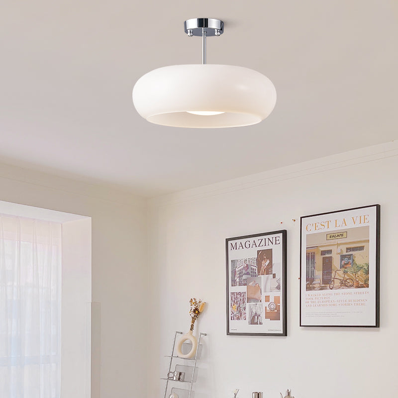 Vitrea | Retro Glossy Dome Semi Flush Ceiling Light