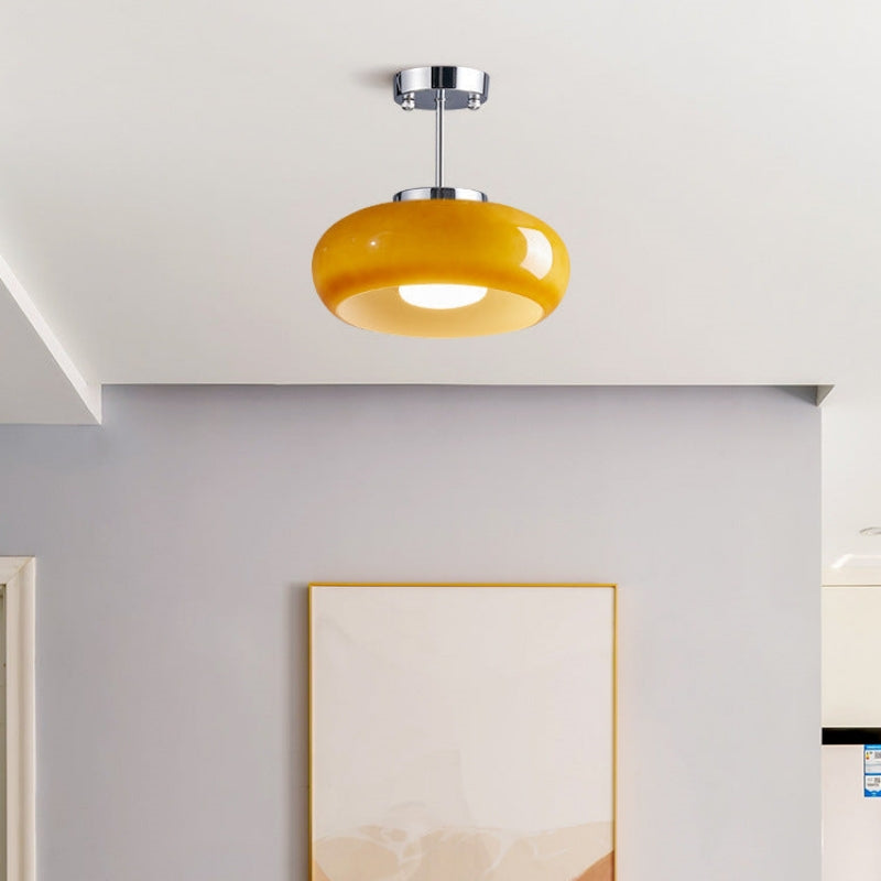 Vitrea | Retro Glossy Dome Semi Flush Ceiling Light