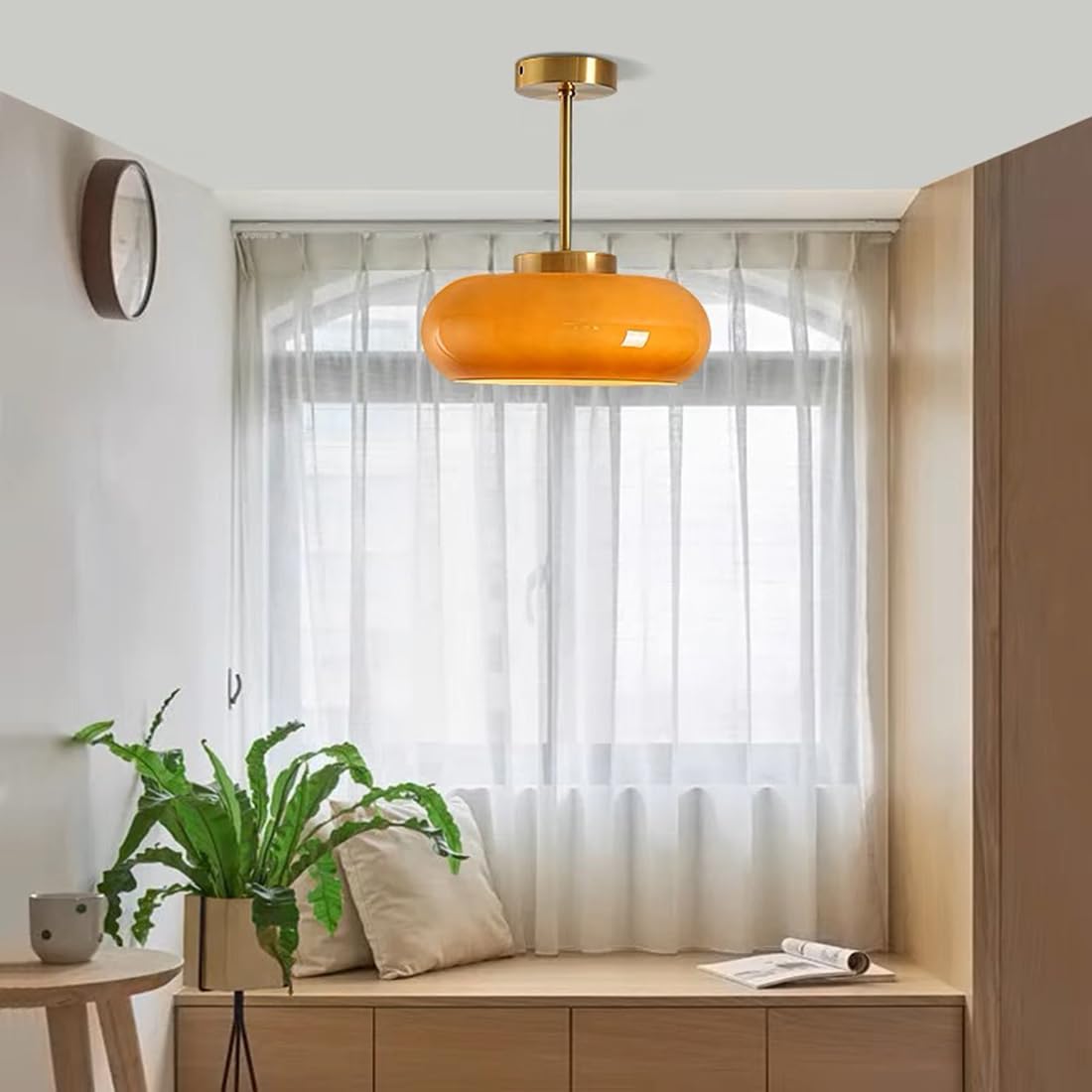 Vitrea | Retro Glossy Dome Semi Flush Ceiling Light