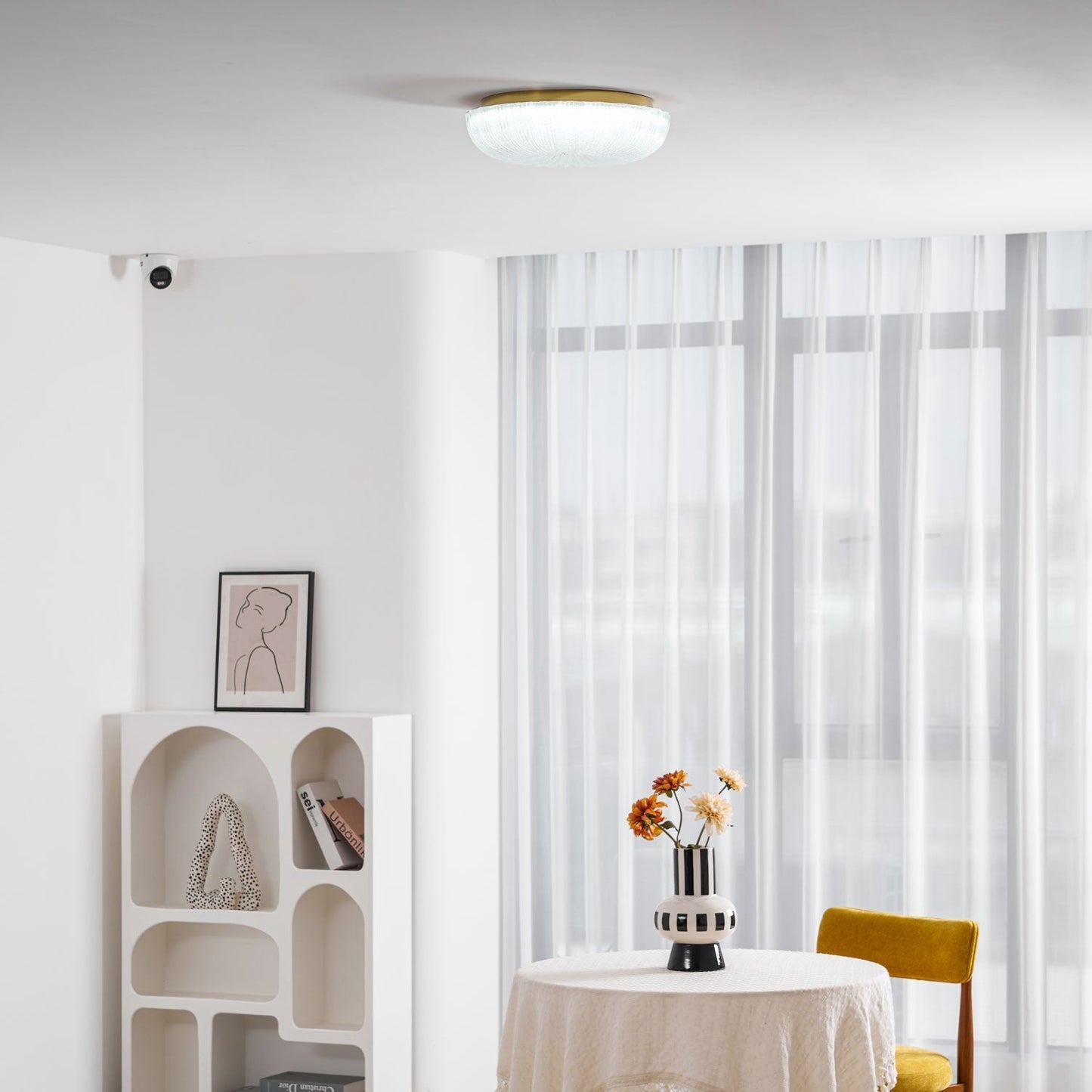 Kendrovia | Nordic Fluted Shimmer Glass Ceiling Light