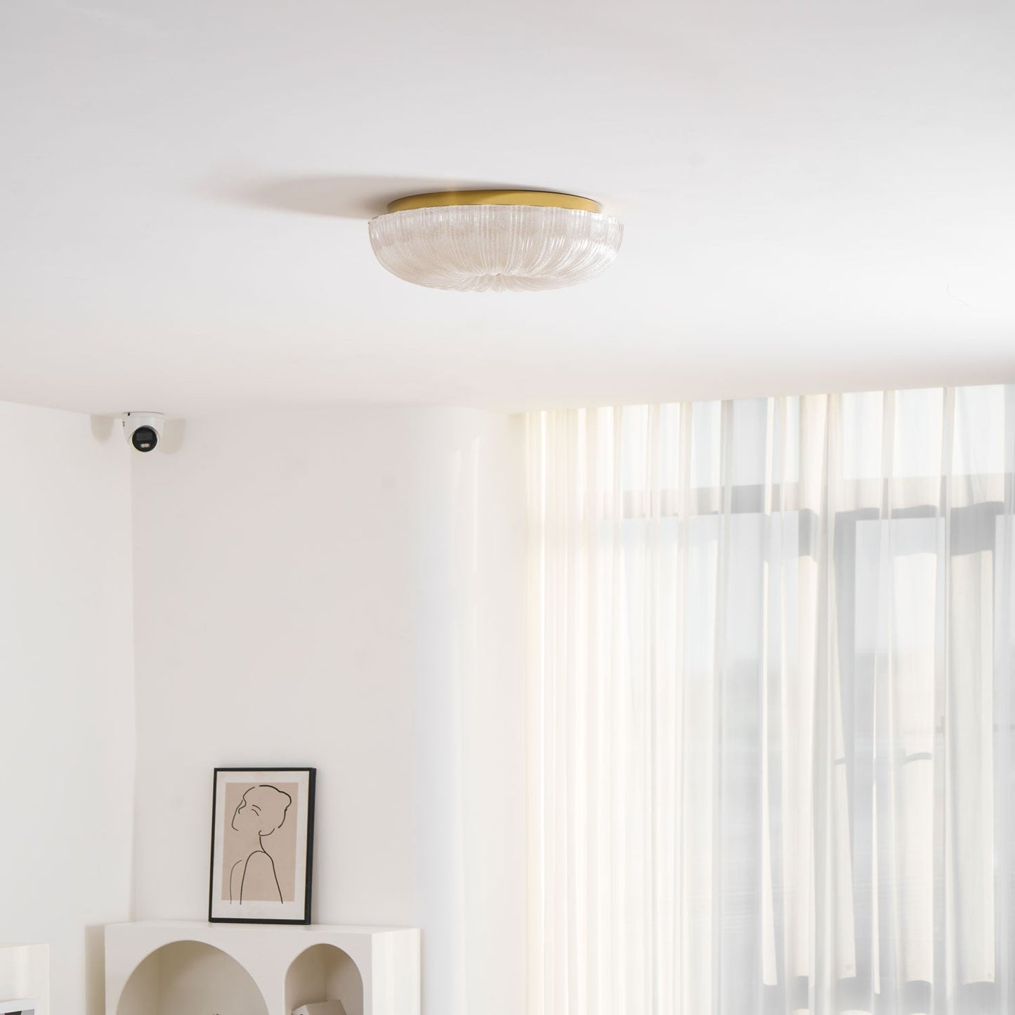 Kendrovia | Nordic Fluted Shimmer Glass Ceiling Light