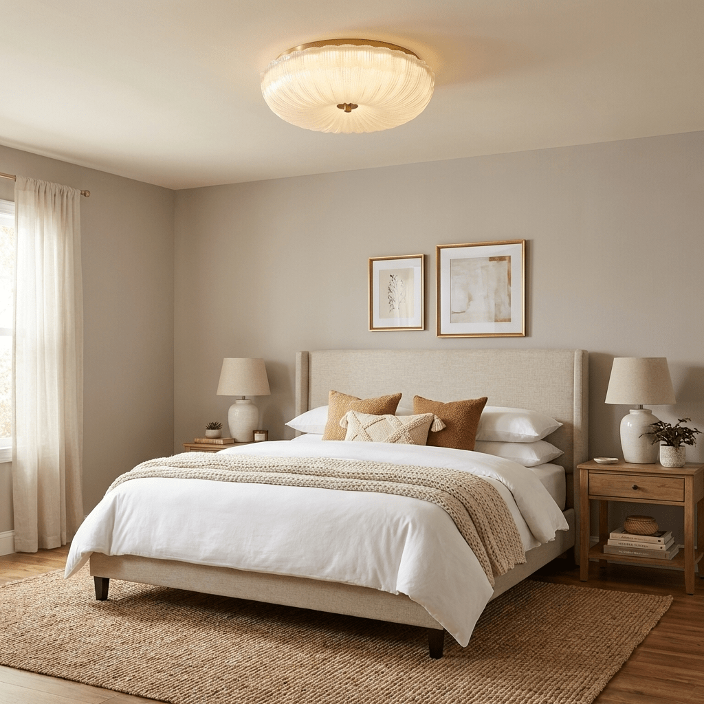 Kendrovia | Nordic Fluted Shimmer Glass Ceiling Light