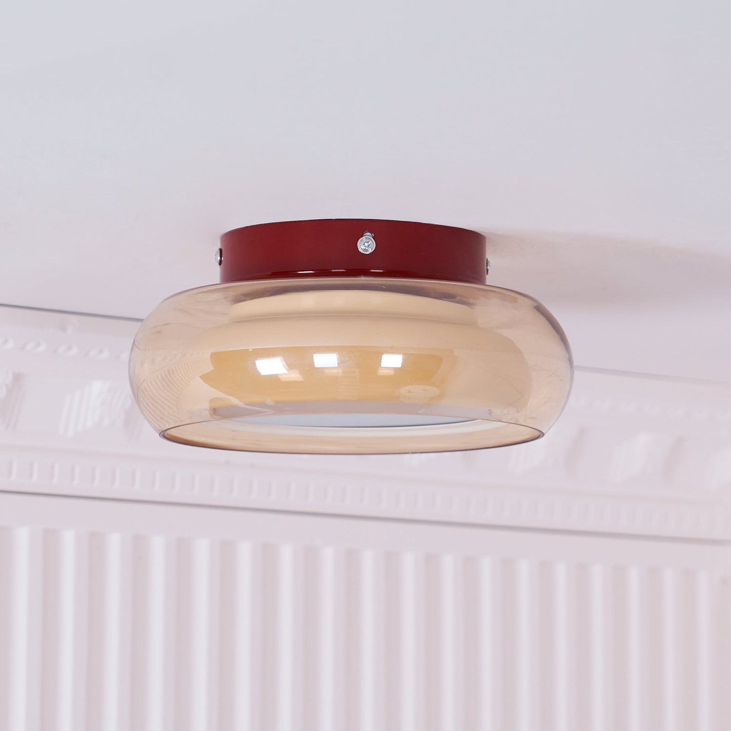 Mora | Luxe Cognac Glass Flush Mount Ceiling Light