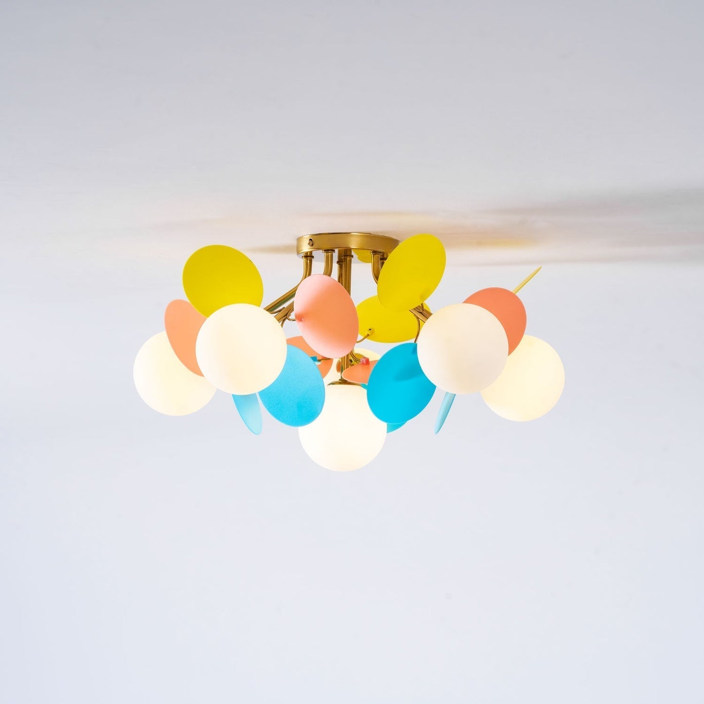 Kalythos | Sculptural Geometric Disc Cluster Semi Flush Mount Ceiling Light