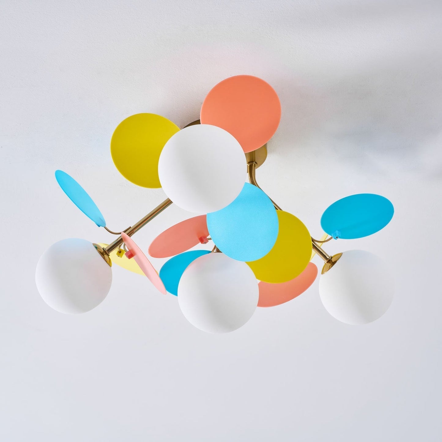 Kalythos | Sculptural Geometric Disc Cluster Semi Flush Mount Ceiling Light