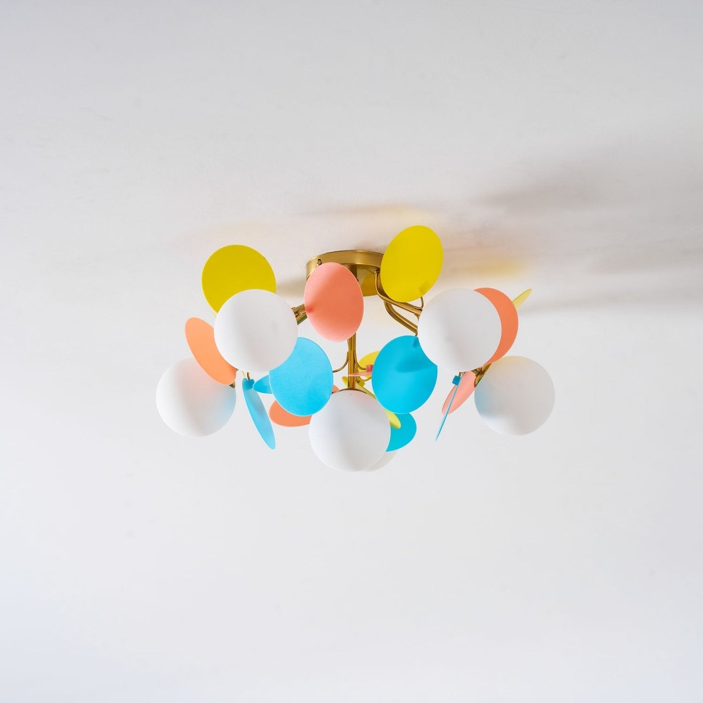 Kalythos | Sculptural Geometric Disc Cluster Semi Flush Mount Ceiling Light