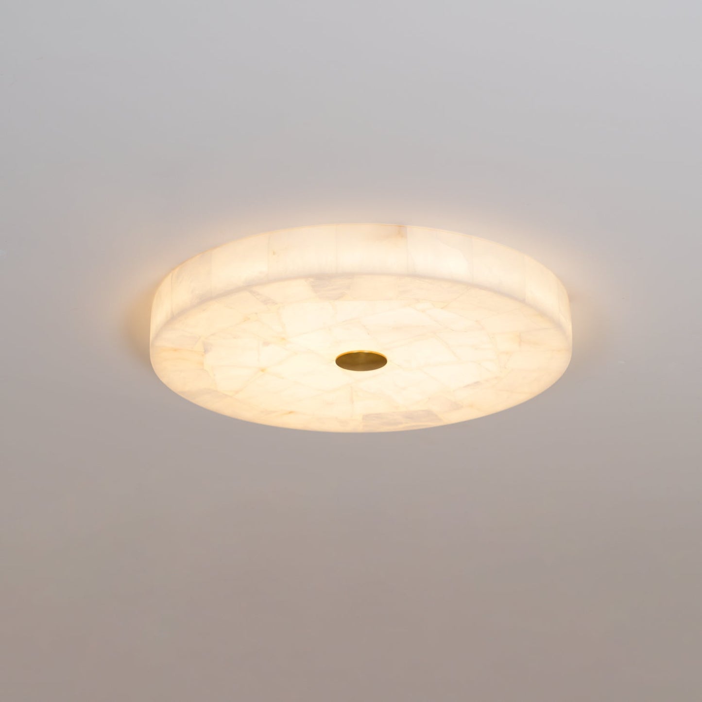Lysande | Disk Shaped Alabaster Stone Flush Mount Ceiling Light
