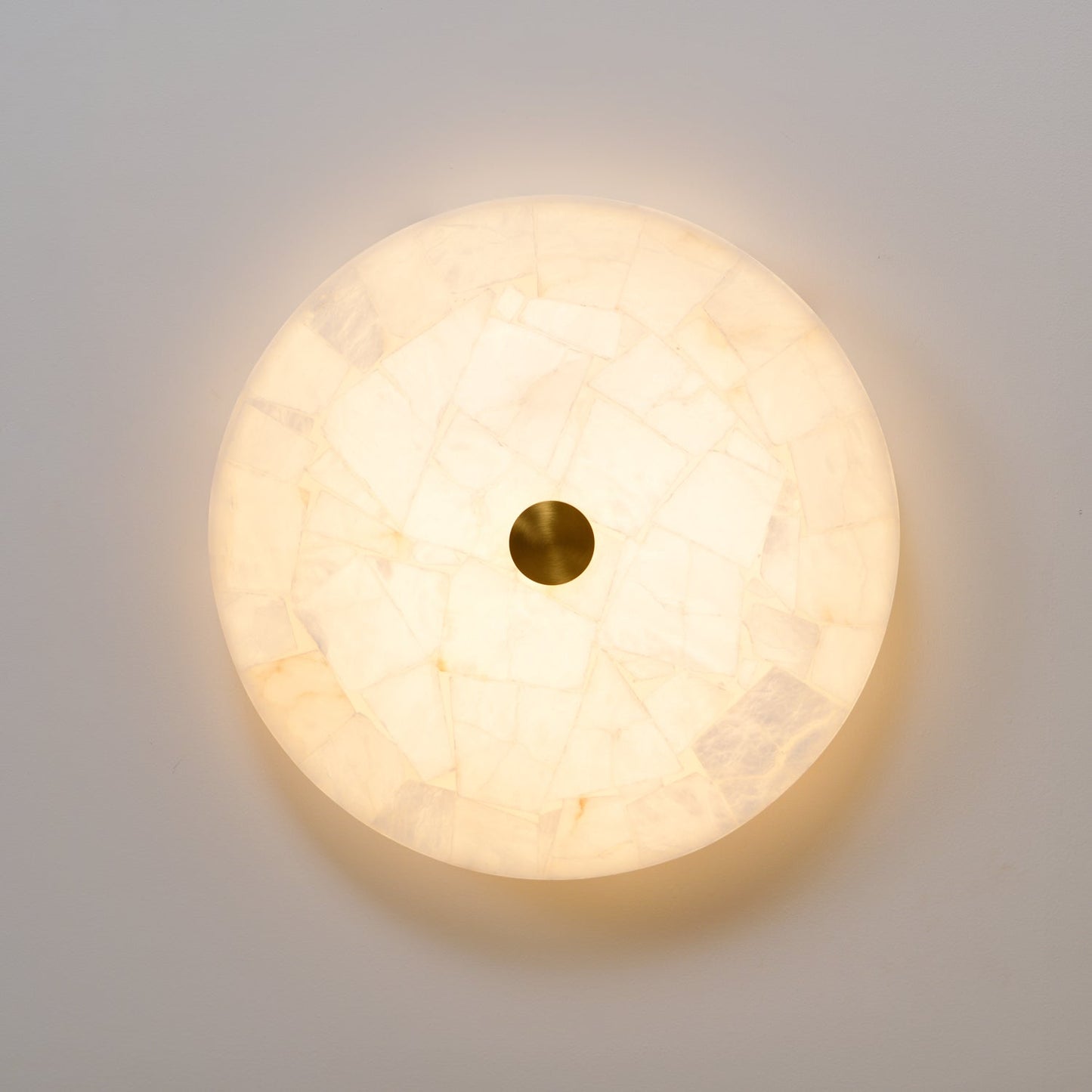 Lysande | Disk Shaped Alabaster Stone Flush Mount Ceiling Light