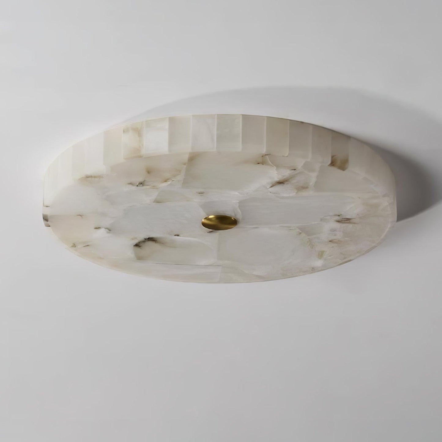 Lysande | Disk Shaped Alabaster Stone Flush Mount Ceiling Light