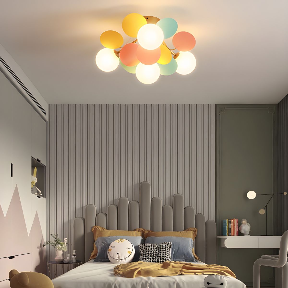 Kalythos | Sculptural Geometric Disc Cluster Semi Flush Mount Ceiling Light