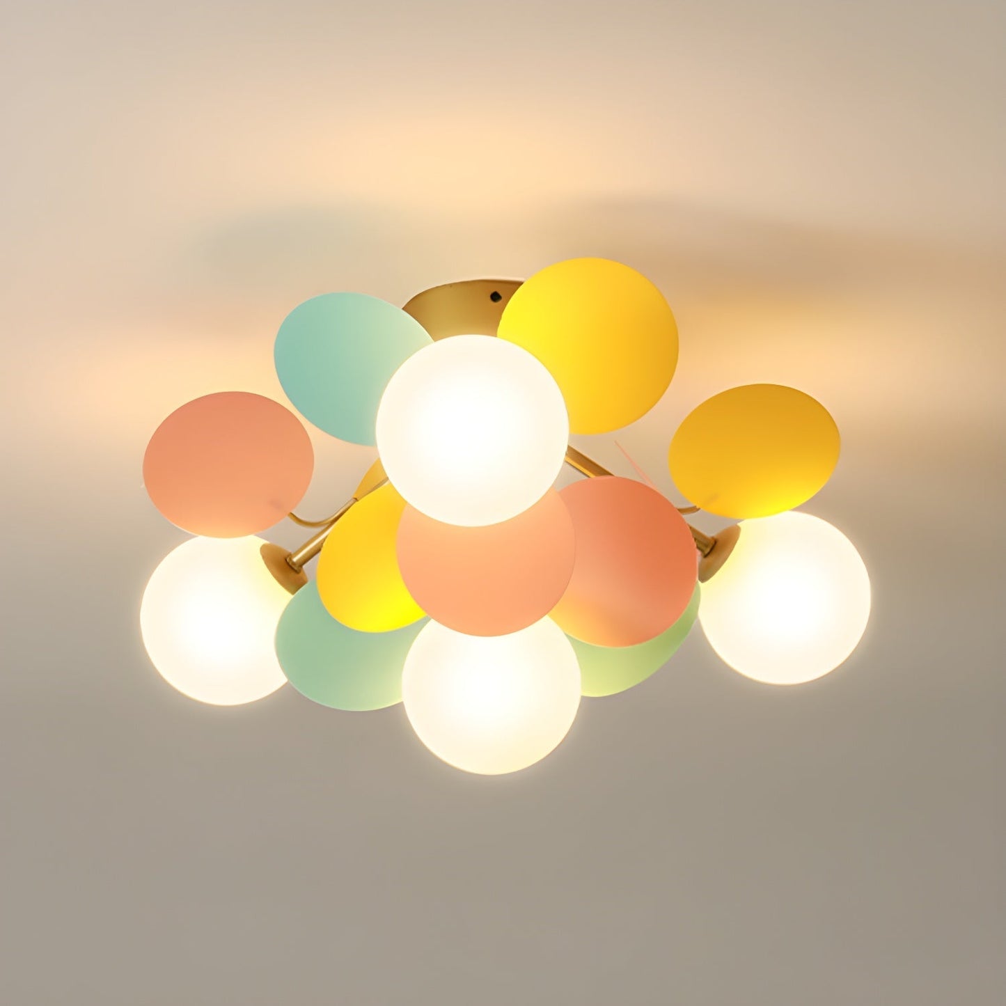 Kalythos | Sculptural Geometric Disc Cluster Semi Flush Mount Ceiling Light