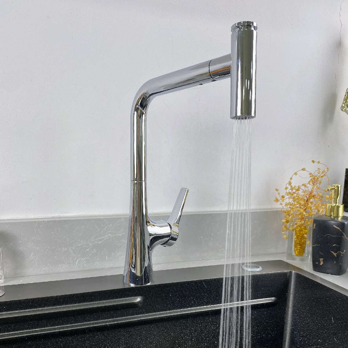Kytherun | Modern L-Shaped Swivel Spout Kitchen Sink Mixer Tap