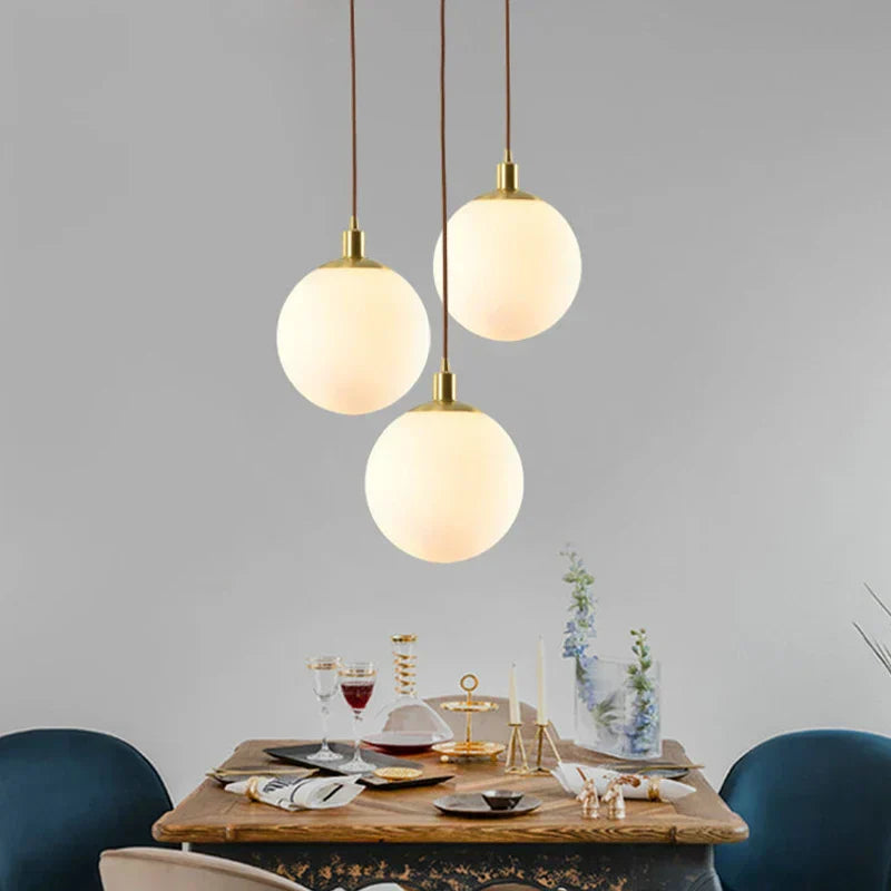 Vaelonis | Spherical Frosted Glass Minimalist Pendant Light