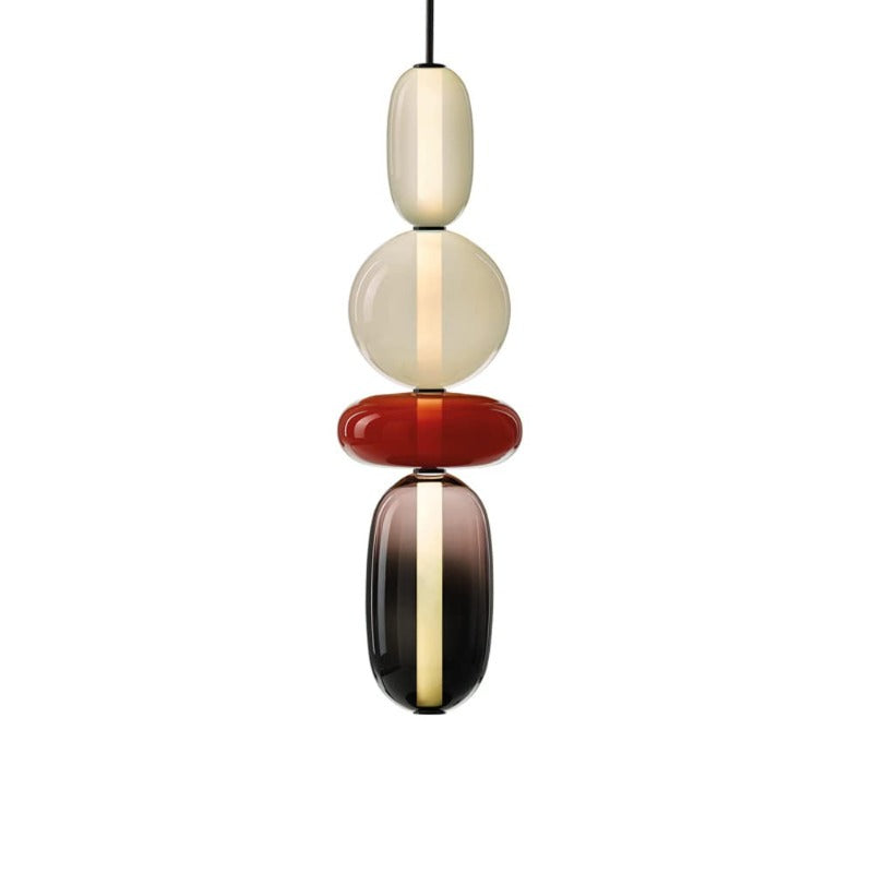 Alvura | Modern Elliptical Tiered Artistry Glass Pendant Light
