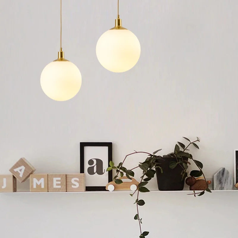 Vaelonis | Spherical Frosted Glass Minimalist Pendant Light