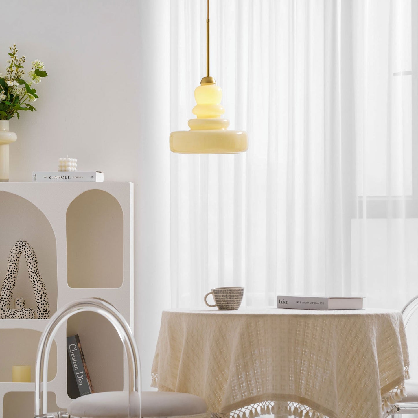 Kestrelle | Traditional Domed Profile Glass Pendant Light