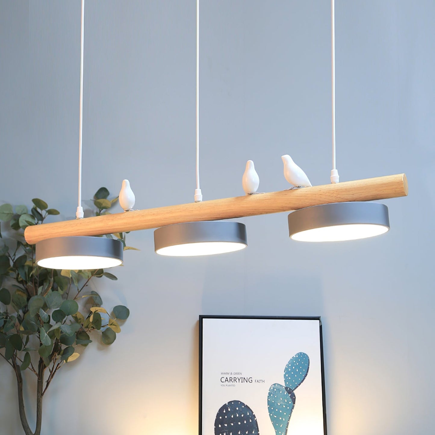 Aves | Modern Wood and Resin Bird Inspired Pendant Light