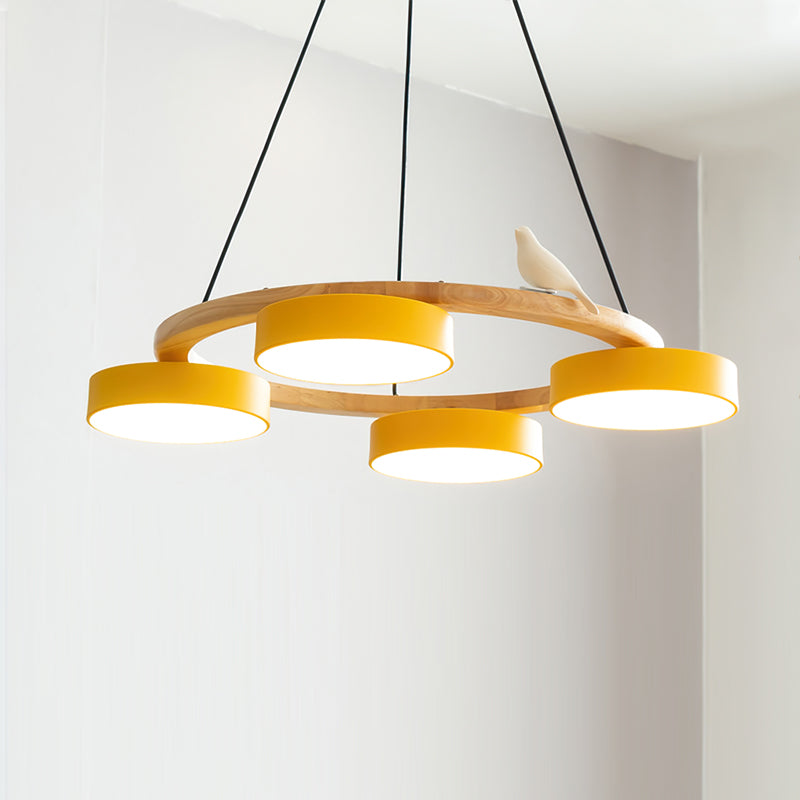 Naturaa | Nordic Wood and Metal Bird Design Chandelier