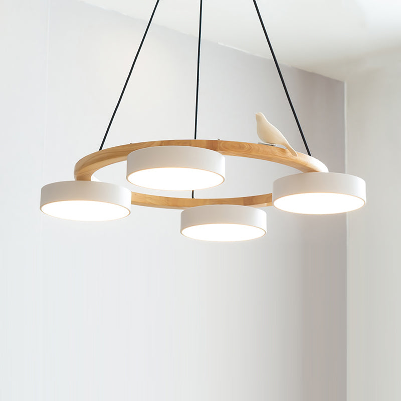 Naturaa | Nordic Wood and Metal Bird Design Chandelier