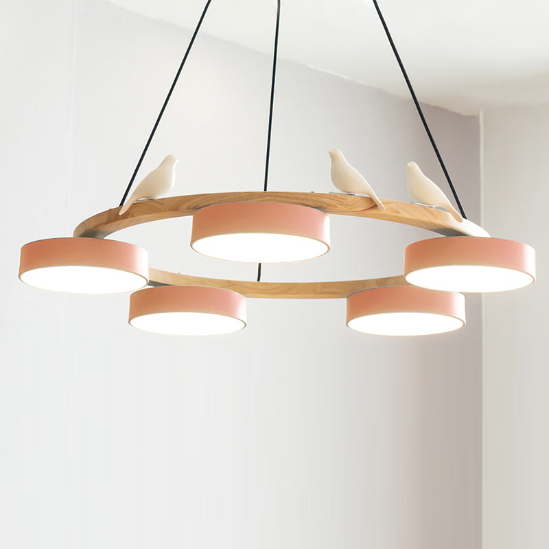 Naturaa | Nordic Wood and Metal Bird Design Chandelier
