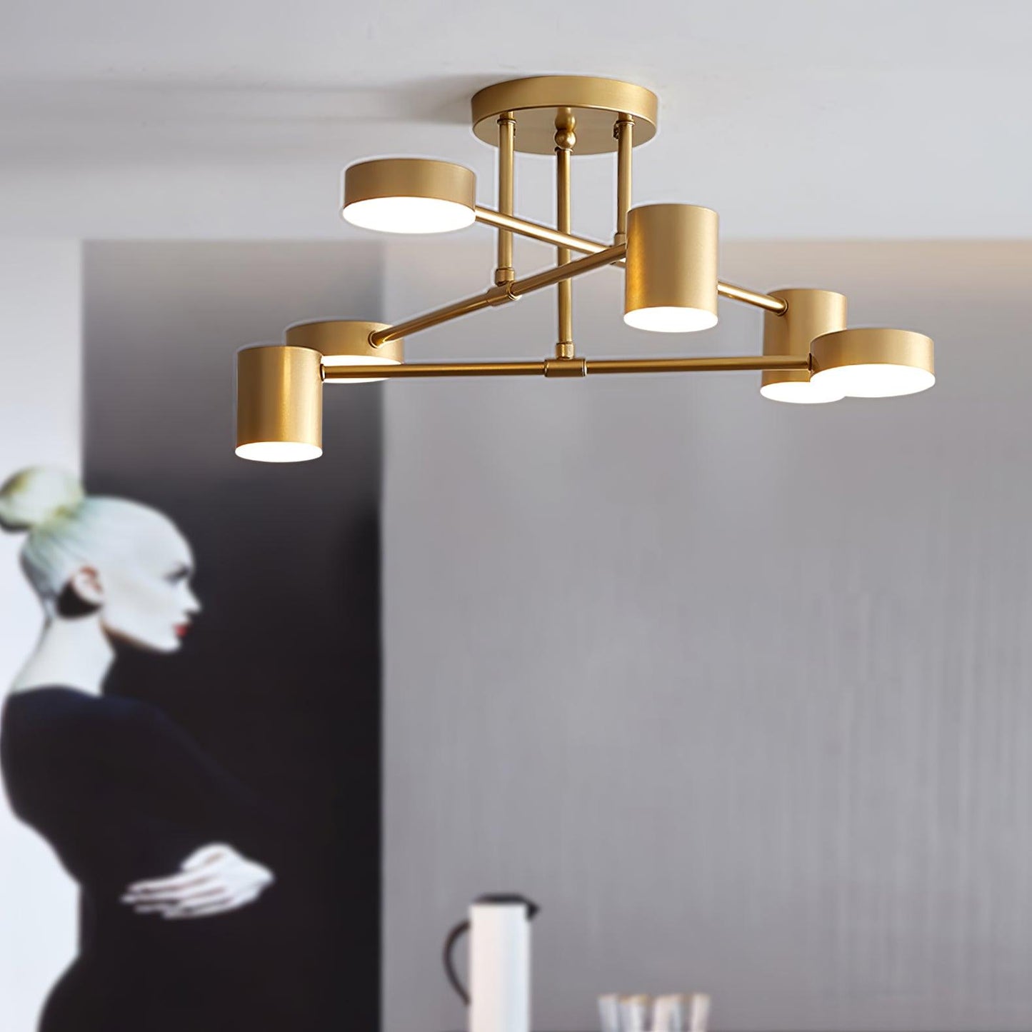 Lyrixen | Minimalist Acrylic Geometric Sputnik Ceiling Light