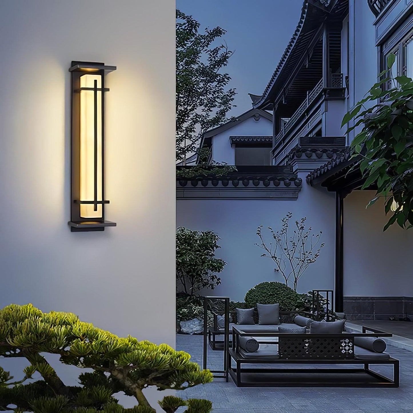 Rayen | Modern Square Alabaster Waterproof Outdoor Wall Light