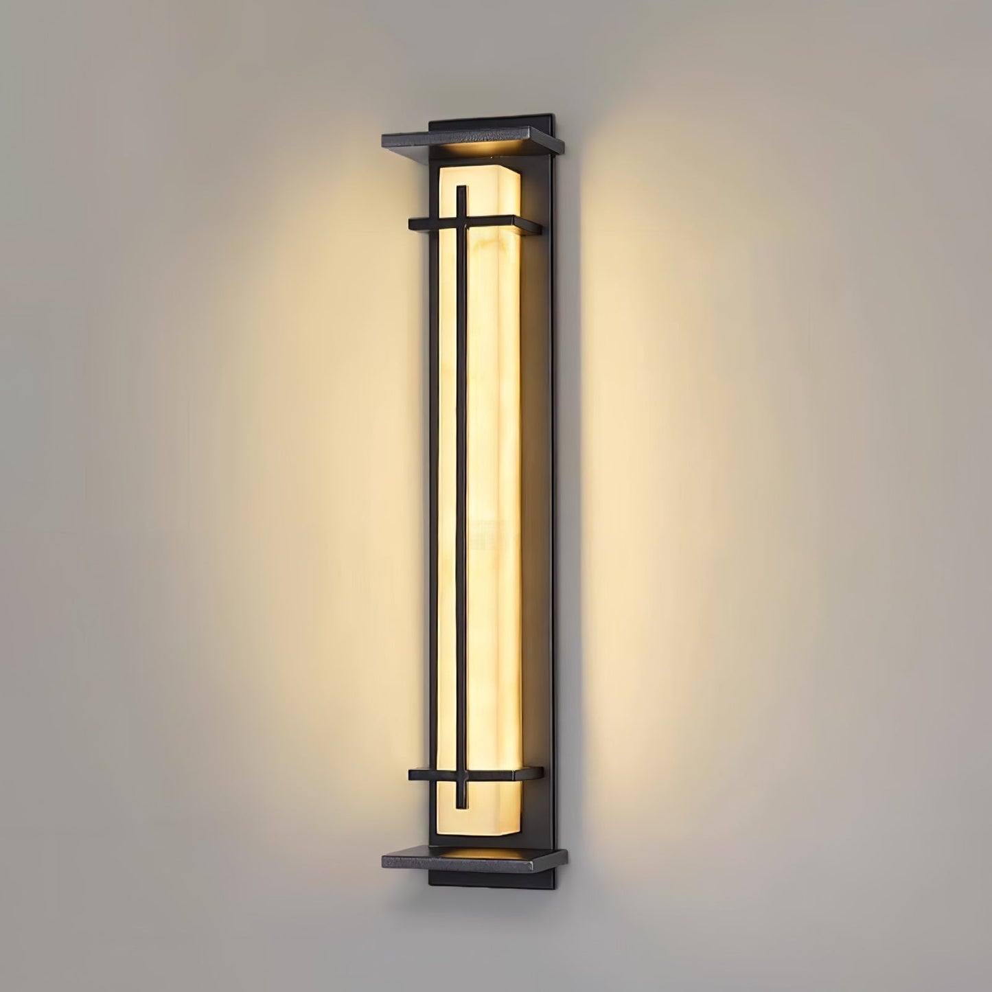 Rayen | Modern Square Alabaster Waterproof Outdoor Wall Light