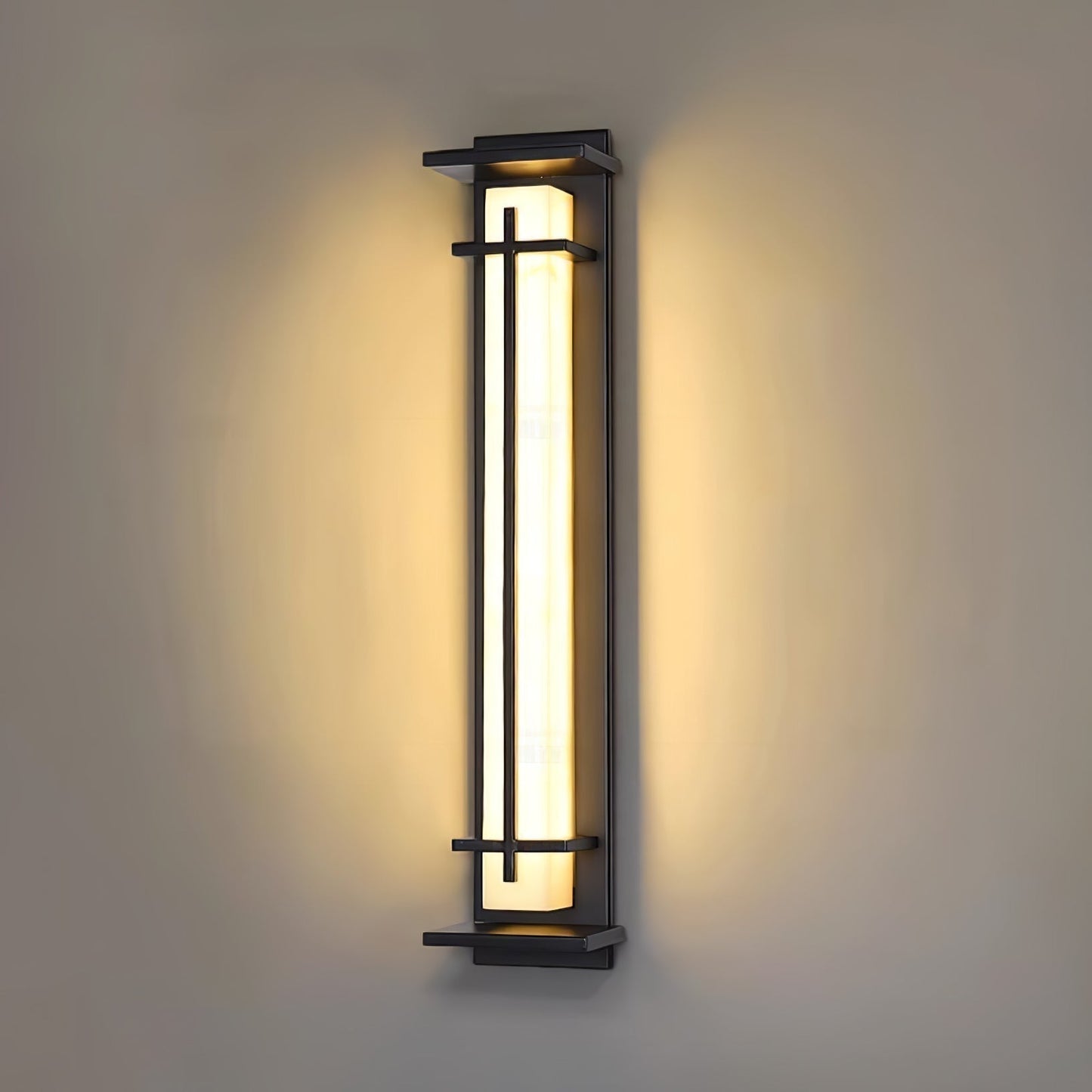 Rayen | Modern Square Alabaster Waterproof Outdoor Wall Light
