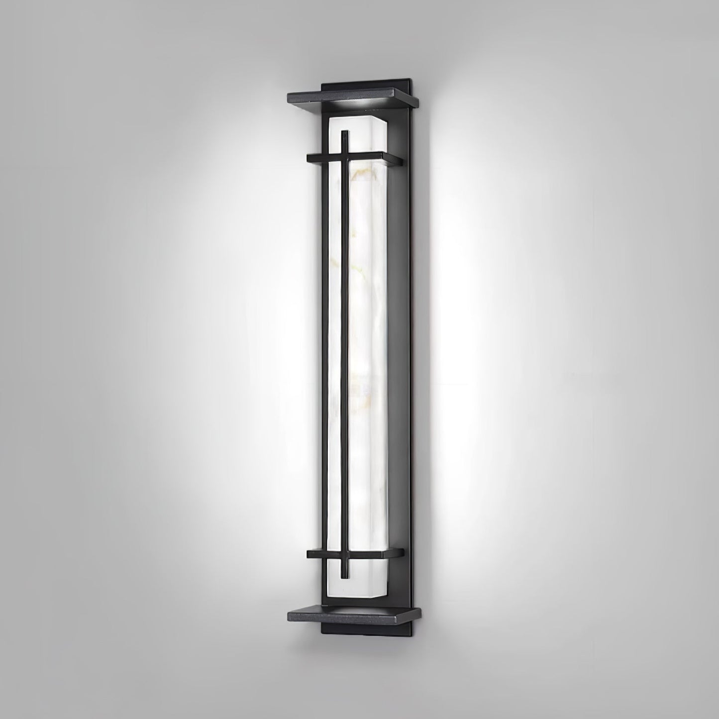 Rayen | Modern Square Alabaster Waterproof Outdoor Wall Light