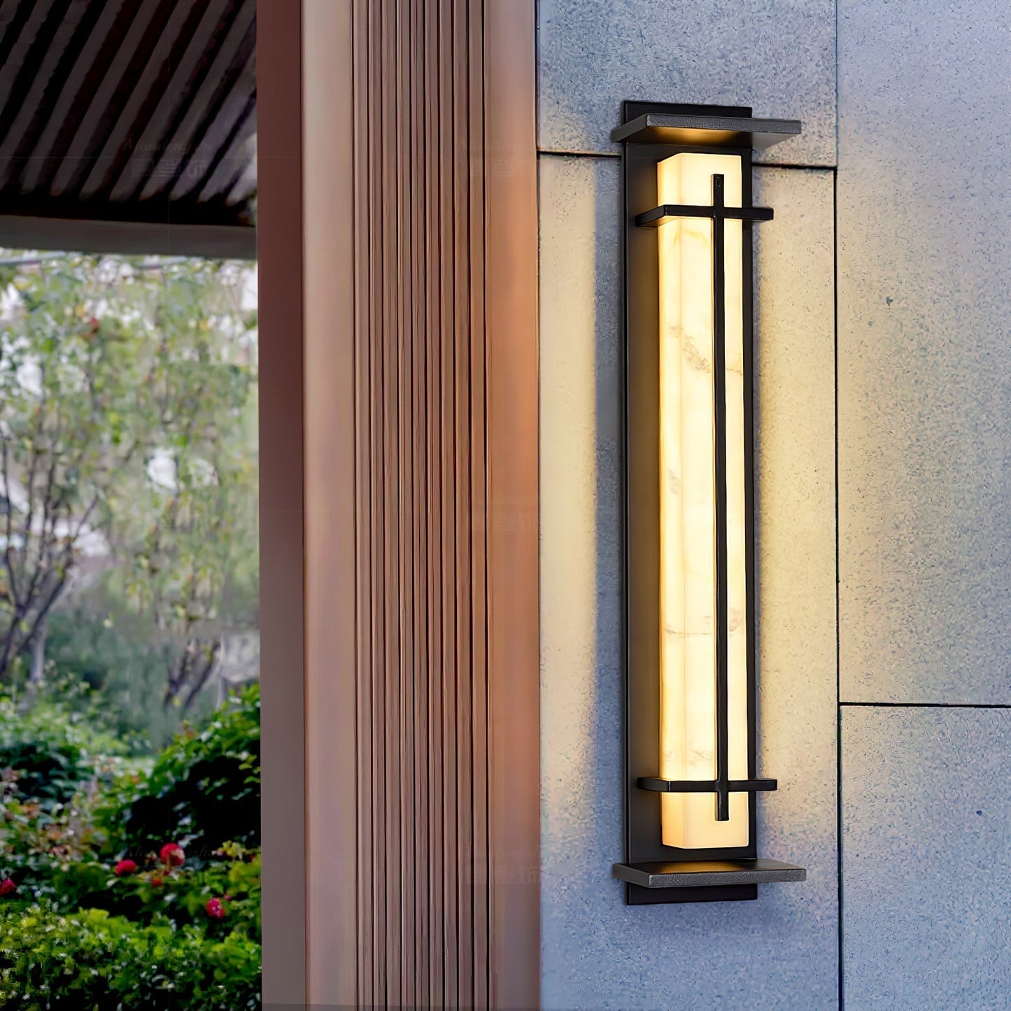 Rayen | Modern Square Alabaster Waterproof Outdoor Wall Light