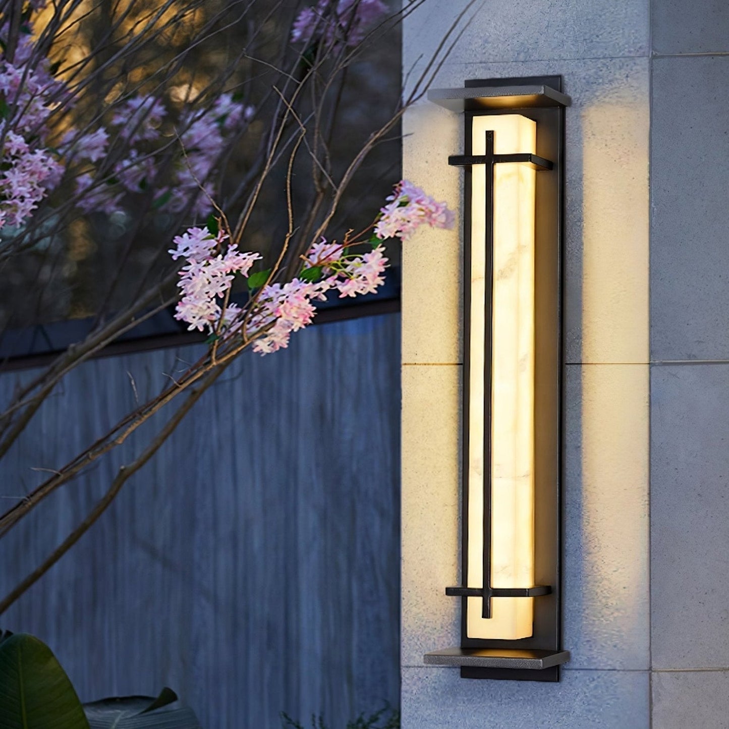 Rayen | Modern Square Alabaster Waterproof Outdoor Wall Light
