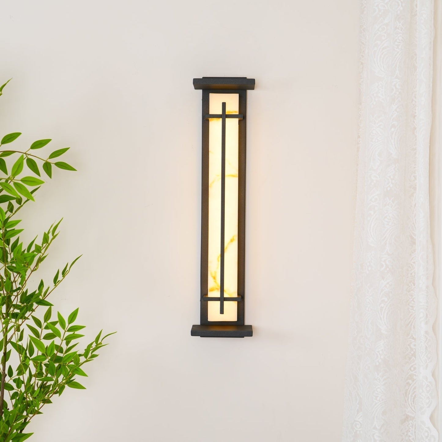Rayen | Modern Square Alabaster Waterproof Outdoor Wall Light