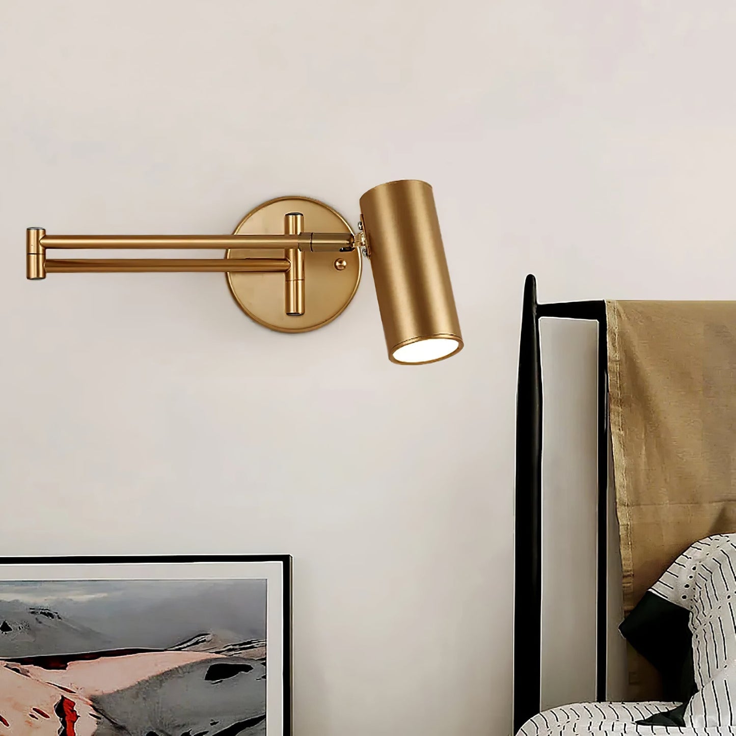 Mondorim | Linear Minimalist Geometric Adjustable Swing Arm Wall Light