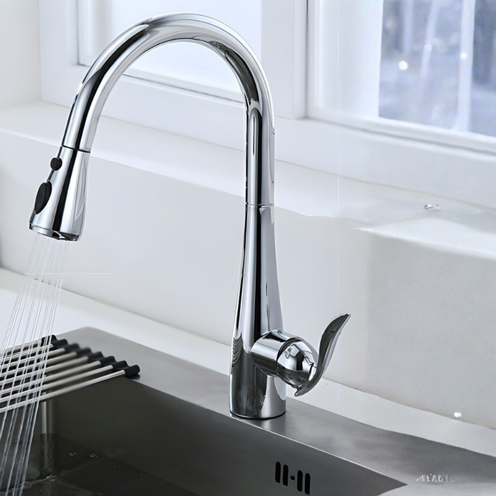 Thavilk | Nordic Gooseneck Swivel Spout Kitchen Sink Mixer Tap