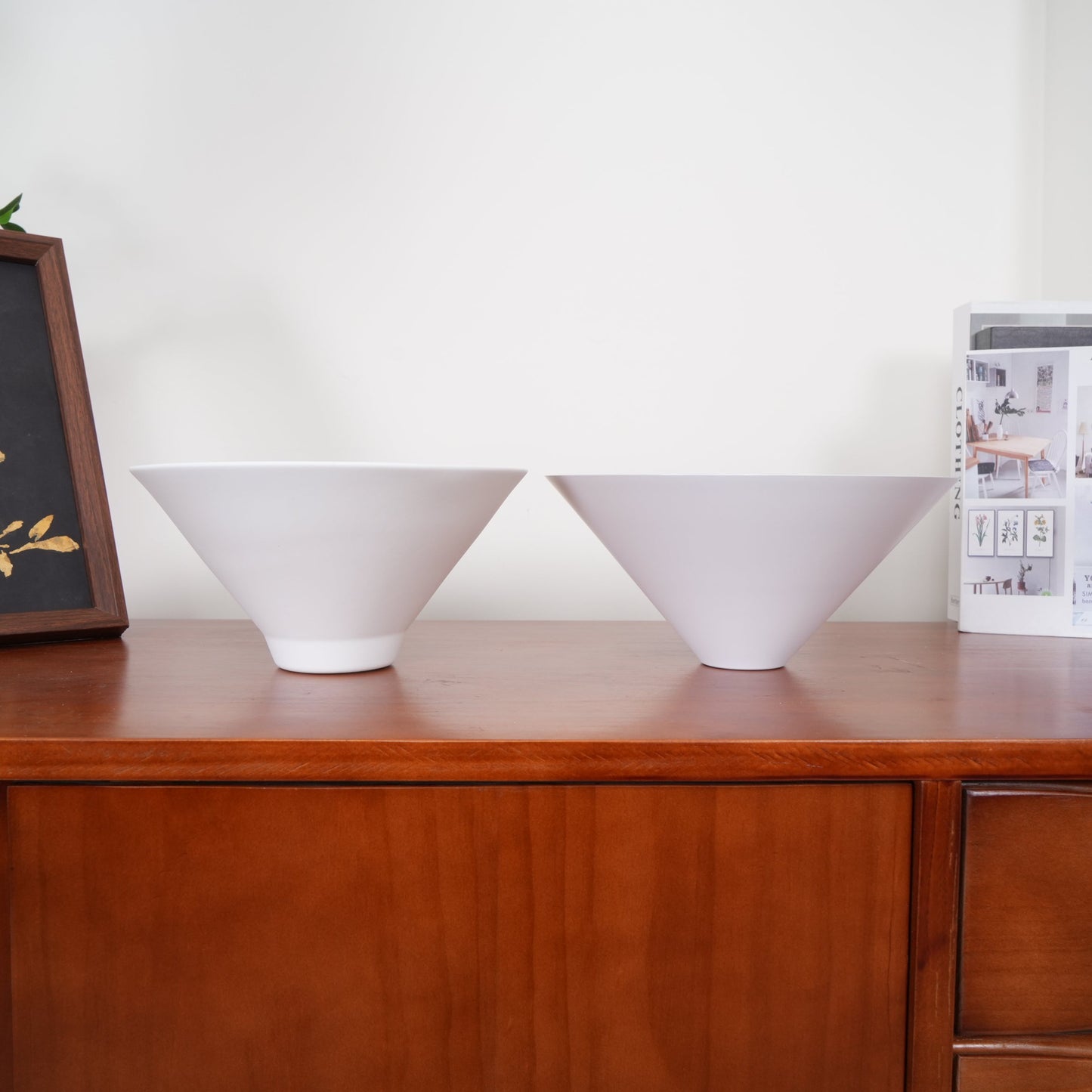 Elowen | Mid Century Metal Frame Pendant Light with Dual Glass Shades