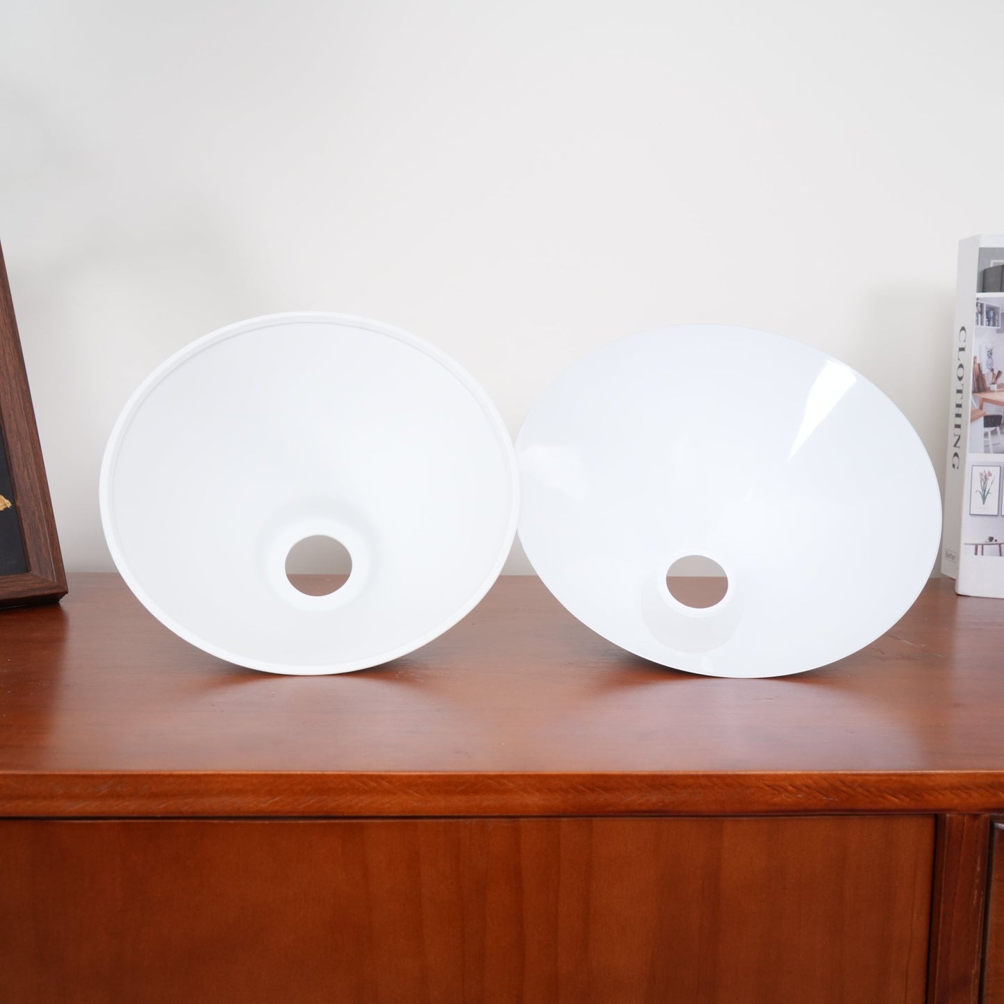 Elowen | Mid Century Metal Frame Pendant Light with Dual Glass Shades