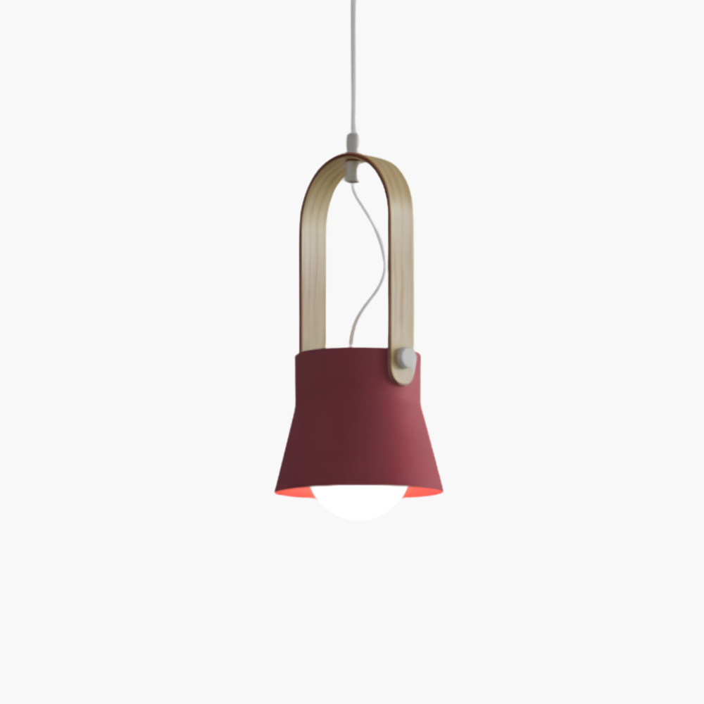 Thrombel | Nordic Minimalist Timber Accent Flared Dome Pendant Light