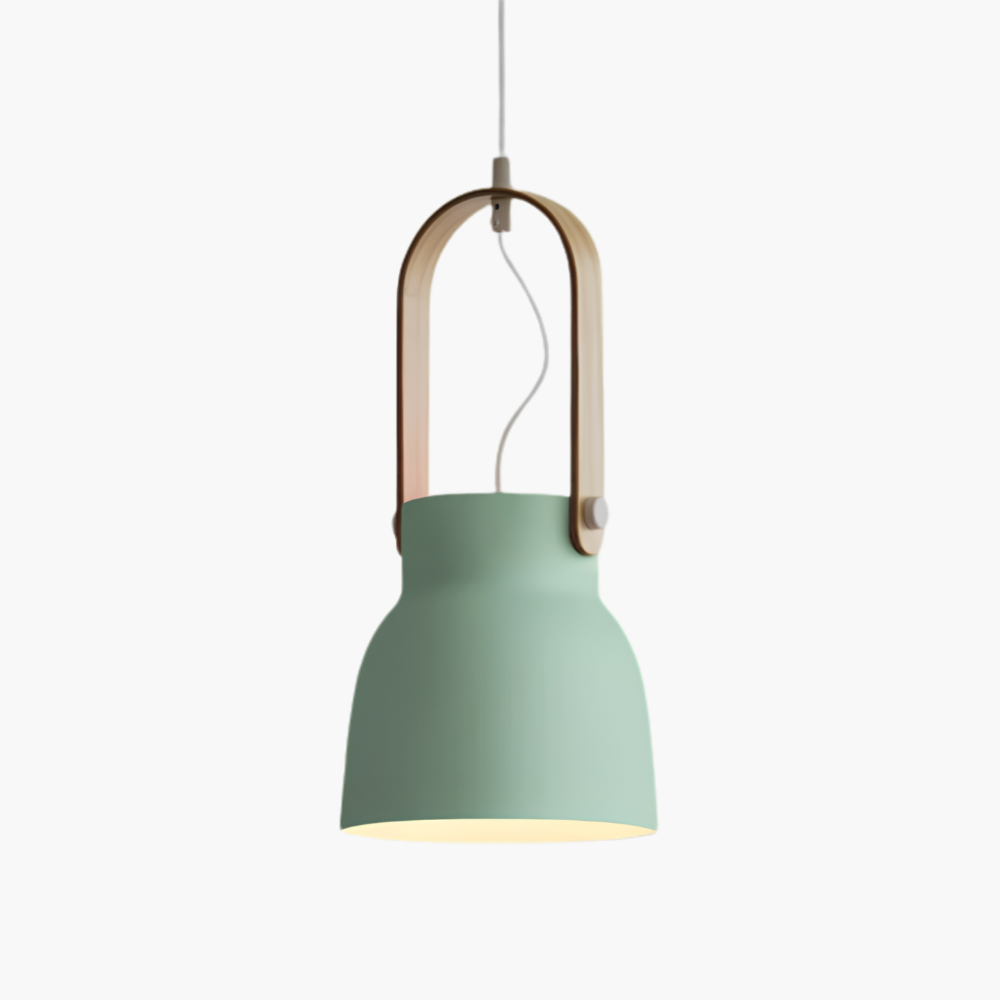 Thrombel | Nordic Minimalist Timber Accent Flared Dome Pendant Light