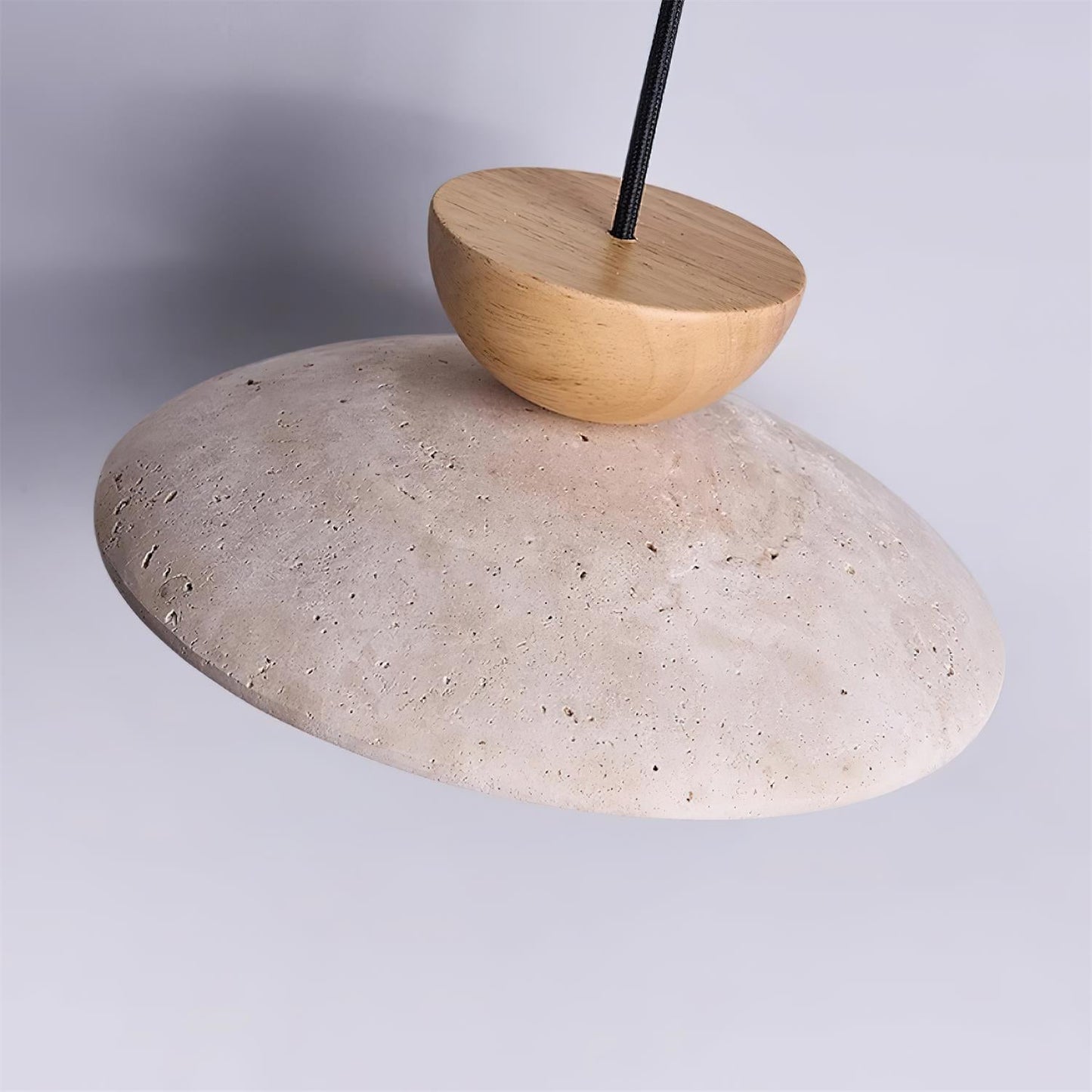 Veeda | Natural Travertine Stone Orb Pendant Light