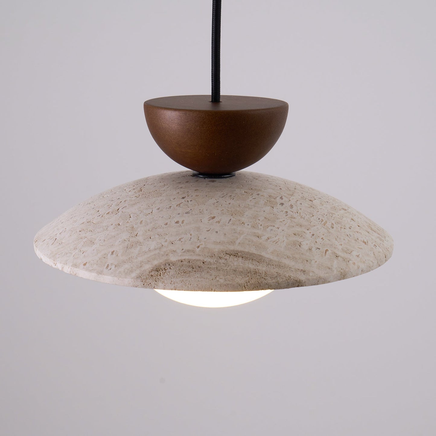 Veeda | Natural Travertine Stone Orb Pendant Light
