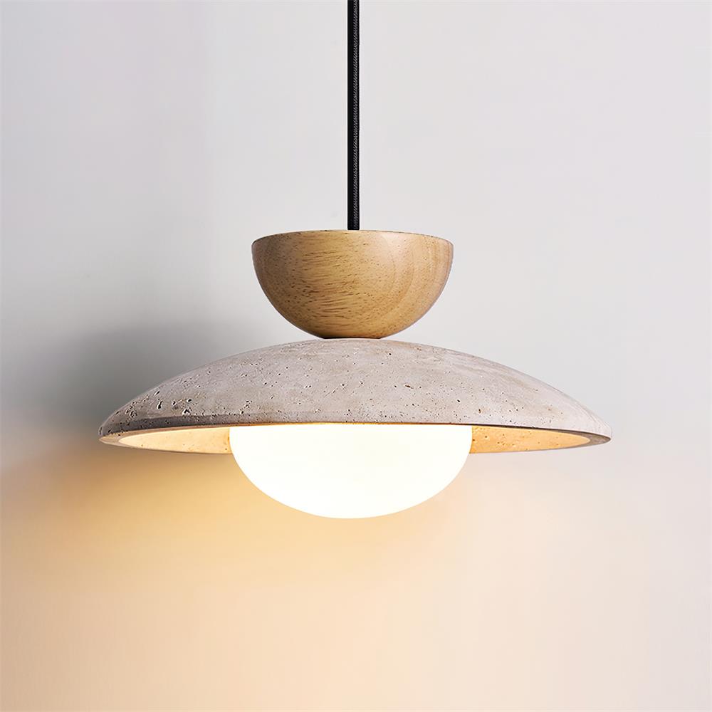 Veeda | Natural Travertine Stone Orb Pendant Light
