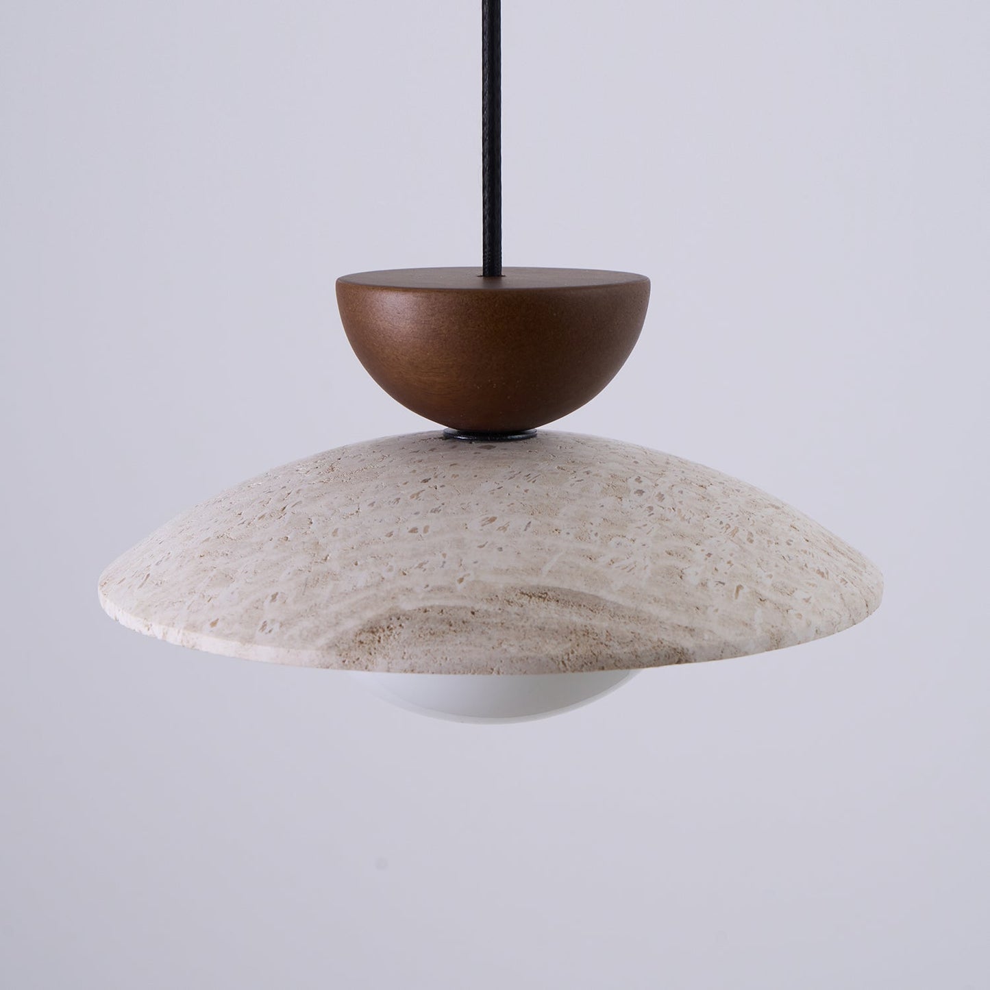 Veeda | Natural Travertine Stone Orb Pendant Light