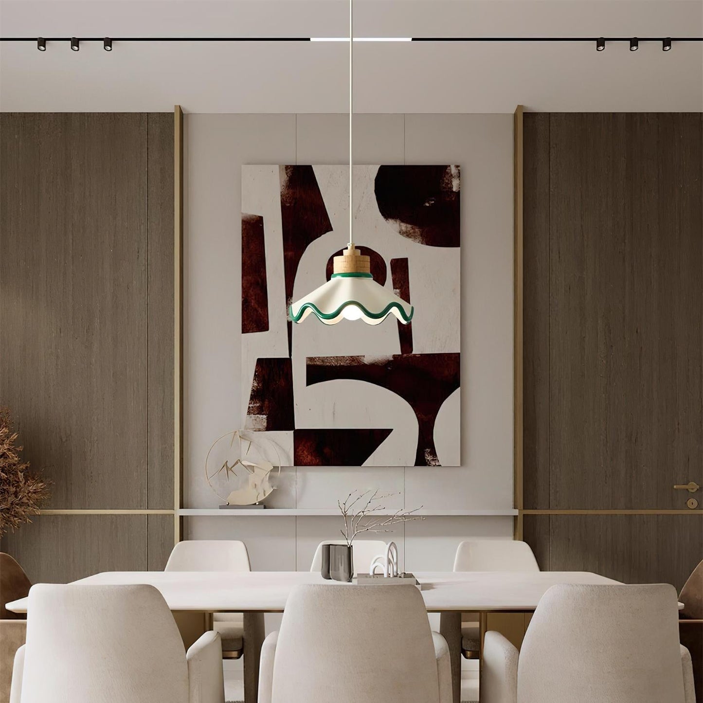 Lythir | Scalloped Shell Silhouette Articulated Resin Pendant Light