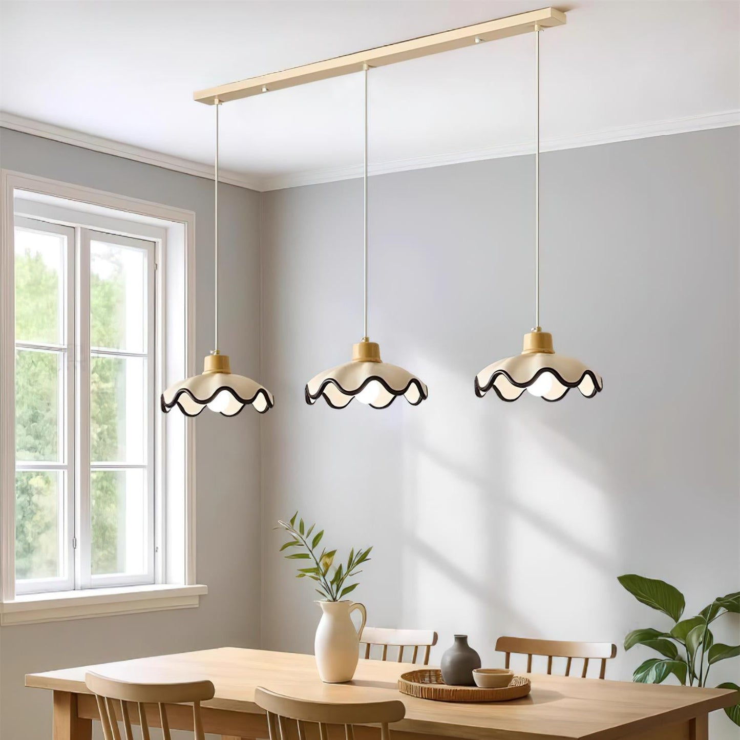 Lythir | Scalloped Shell Silhouette Articulated Resin Pendant Light