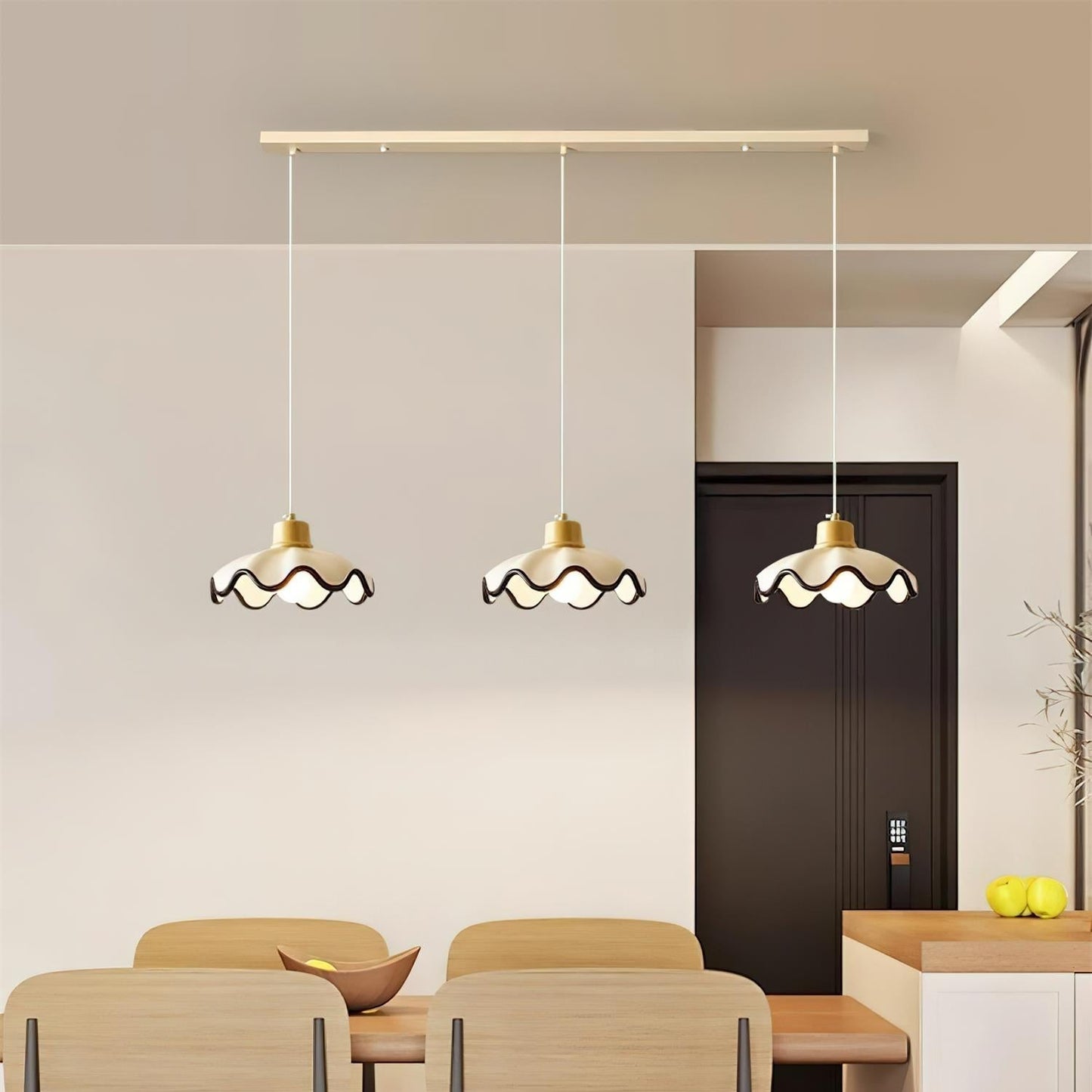 Lythir | Scalloped Shell Silhouette Articulated Resin Pendant Light