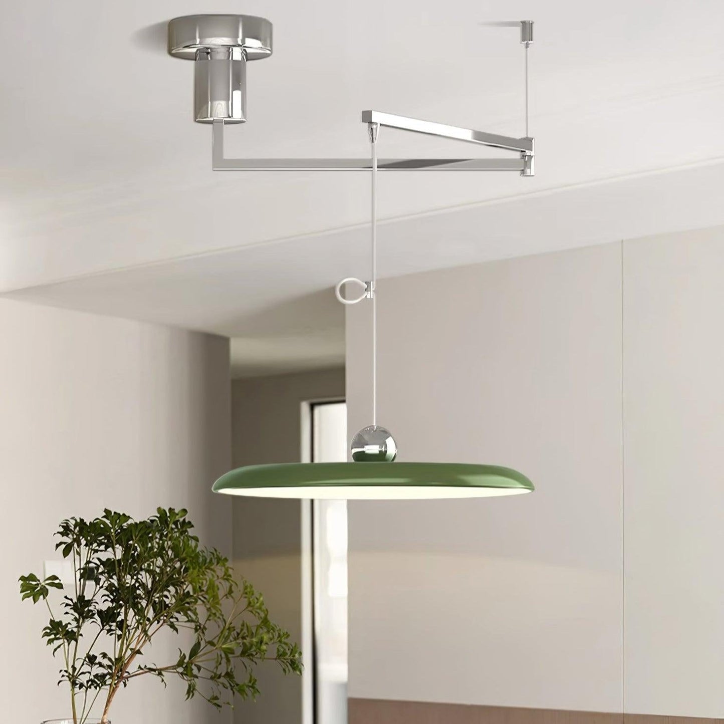 Aris | Morandi-Inspired Adjustable Swing Arm Pendant Light