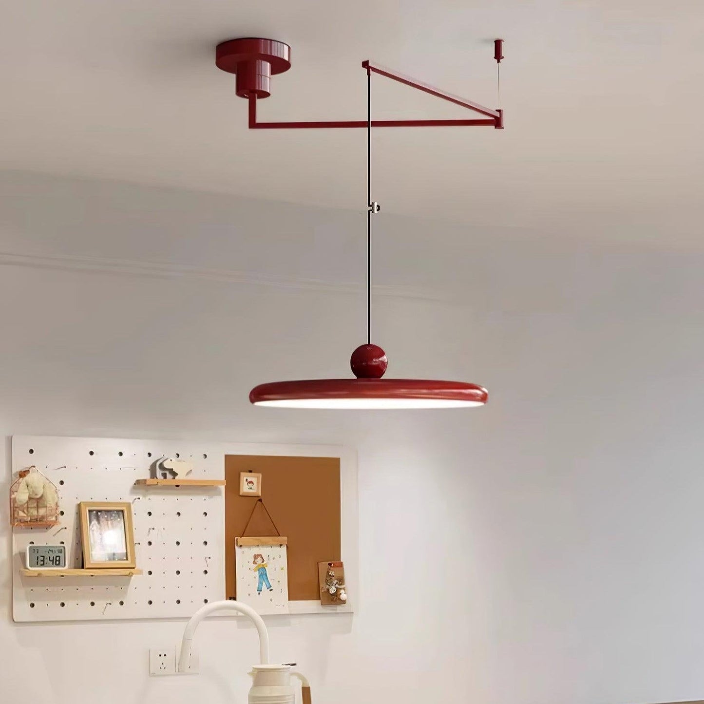 Aris | Morandi-Inspired Adjustable Swing Arm Pendant Light